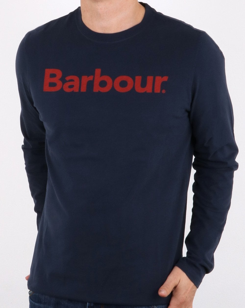 Barbour – Roanoake – Langarm-T-Shirt in Marineblau