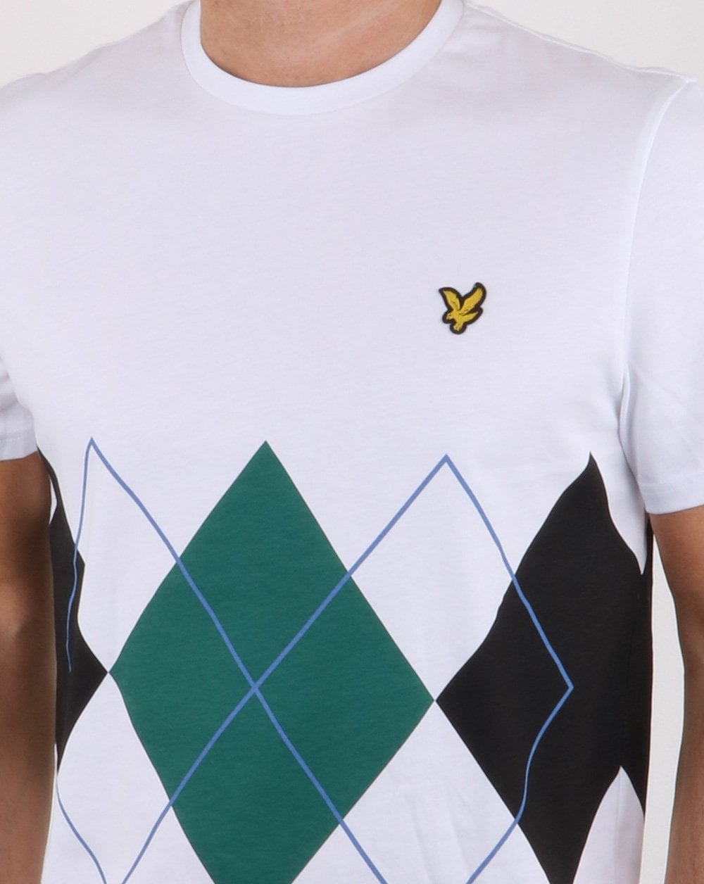 Lyle And Scott Argyle T-Shirt Weiß/Grün/Schwarz