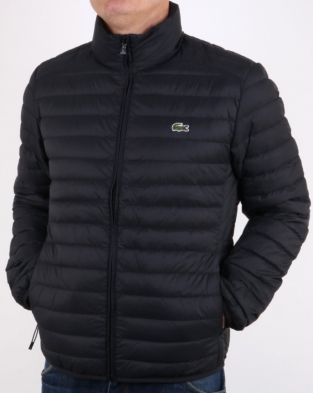 Lacoste Contrast Lining Quilted Jacket Black
