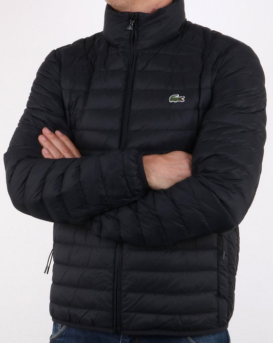 Lacoste Lacoste – Steppjacke mit Kontrastfutter in Schwarz