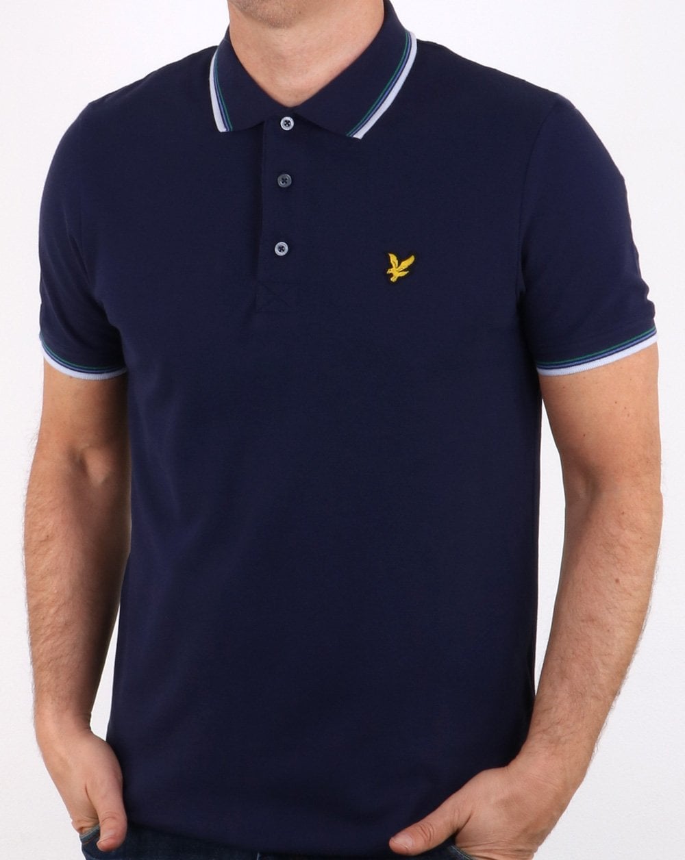 Lyle And Scott – Poloshirt mit Streifen in Marineblau