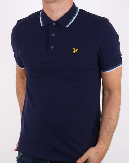 Lyle And Scott – Poloshirt mit Streifen in Marineblau