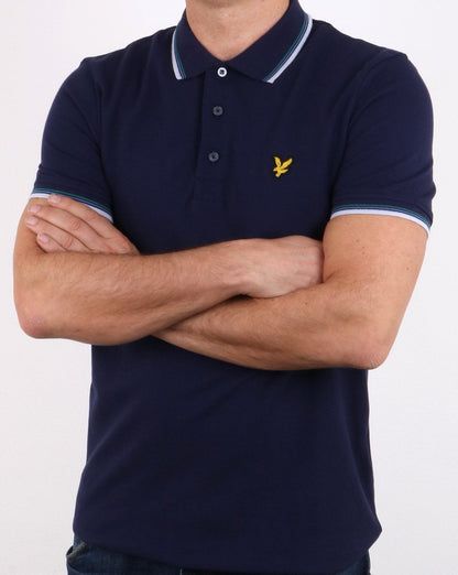 Lyle And Scott – Poloshirt mit Streifen in Marineblau