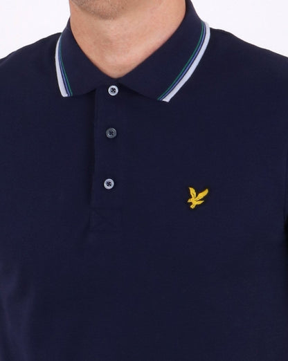 Lyle And Scott – Poloshirt mit Streifen in Marineblau