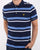 Lyle And Scott Stripe Polo Shirt Navy/Sky Blue
