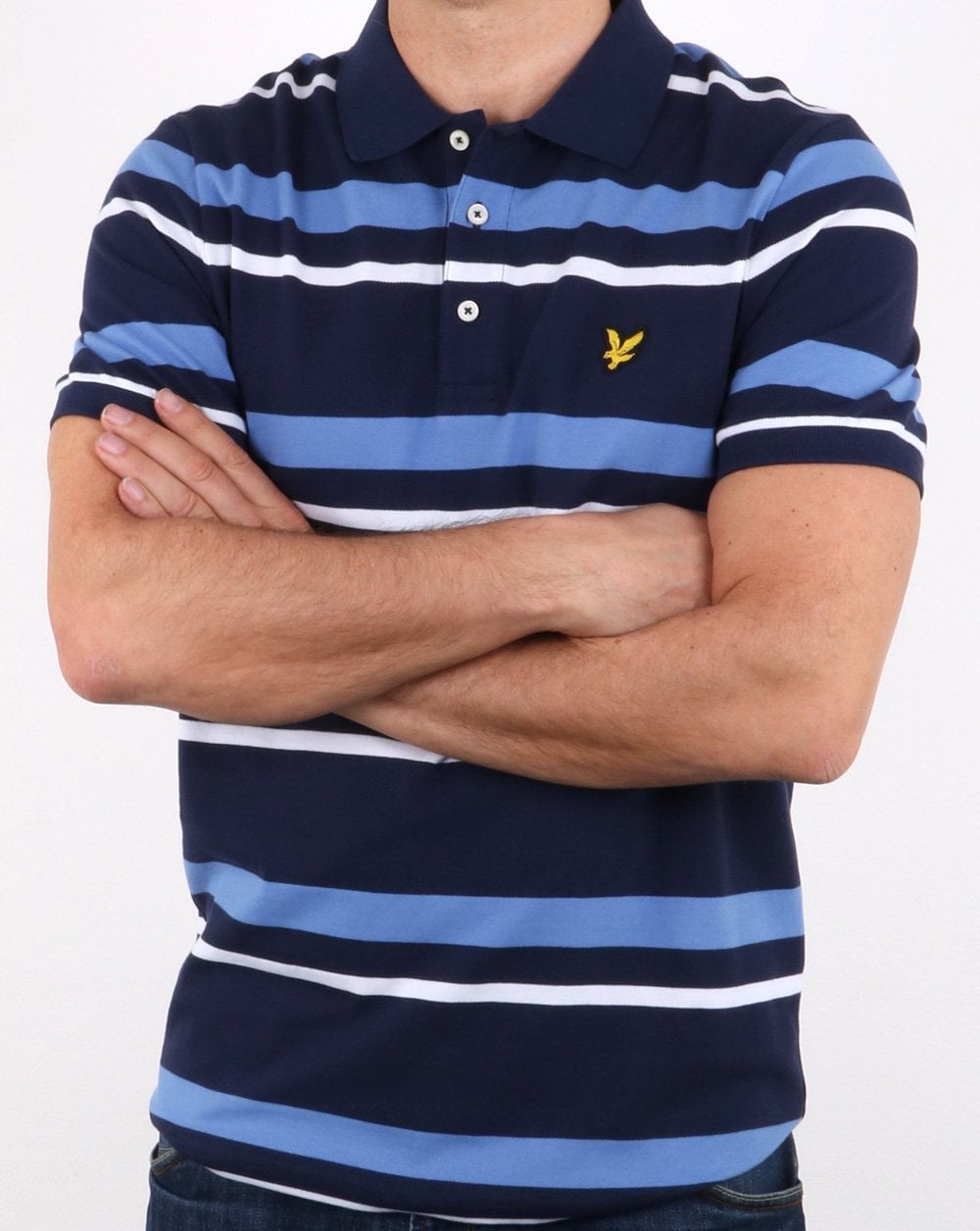 Lyle And Scott – Gestreiftes Poloshirt, Marineblau/Himmelblau