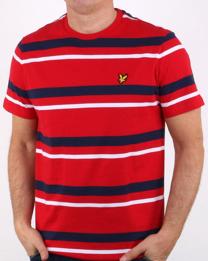 Lyle And Scott Gestreiftes T-Shirt Rot/Marineblau/Weiß