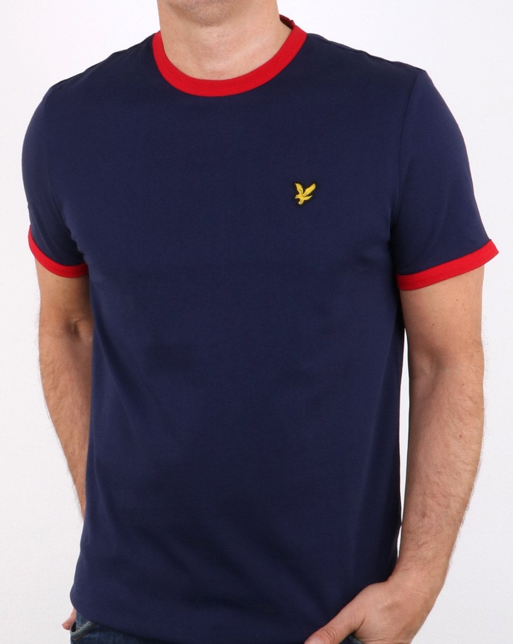 Lyle And Scott Ringer T-Shirt Marineblau/Dunkelrot