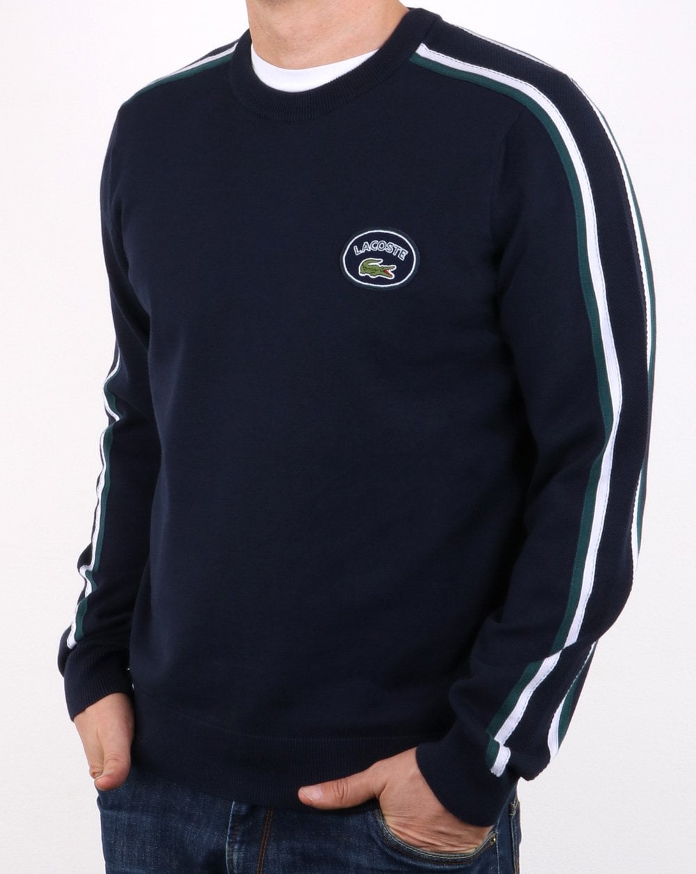 Lacoste Crew Vintage Pullover Marineblau/Weiß