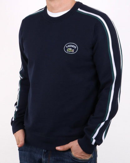 Lacoste Crew Vintage Pullover Marineblau/Weiß
