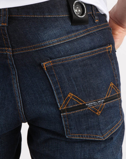 Marshall Artist – Regular Tapered Jeans in dunkler Vintage-Waschung