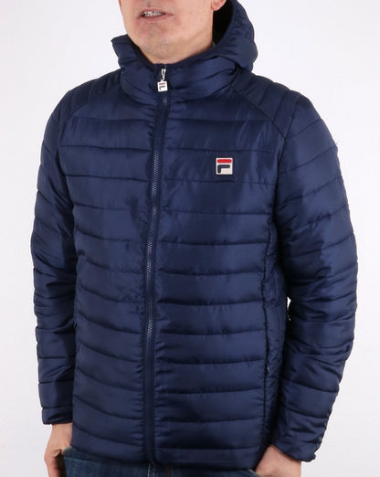 Fila Vintage – Wattierte Pufferjacke in Marineblau