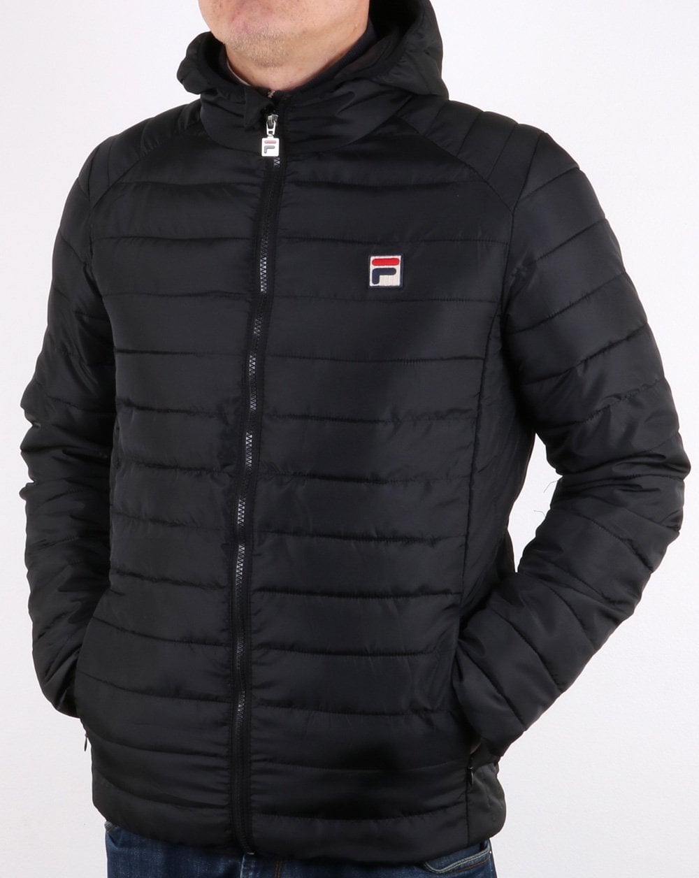 Fila Vintage Wattierte Pufferjacke Schwarz