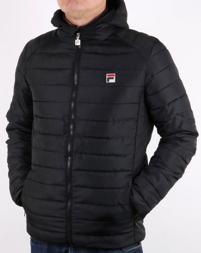 Fila Vintage Wattierte Pufferjacke Schwarz