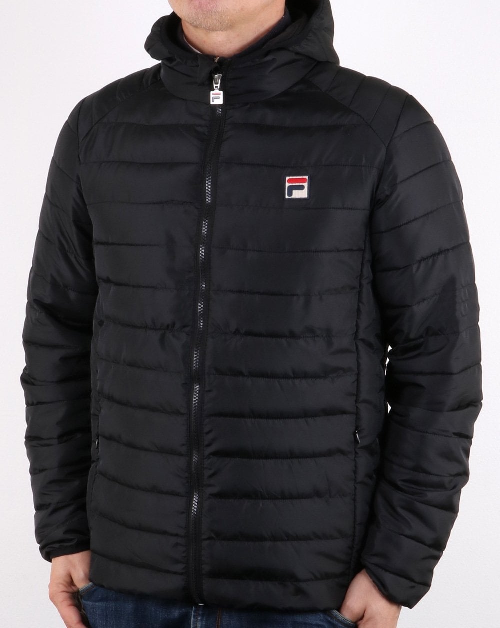 Fila Vintage Wattierte Pufferjacke Schwarz