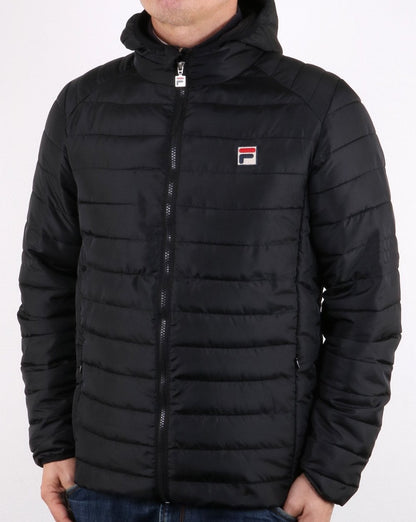 Fila Vintage Wattierte Pufferjacke Schwarz