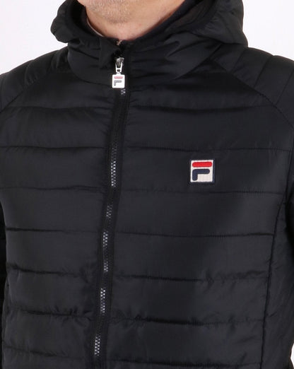 Fila Vintage Wattierte Pufferjacke Schwarz