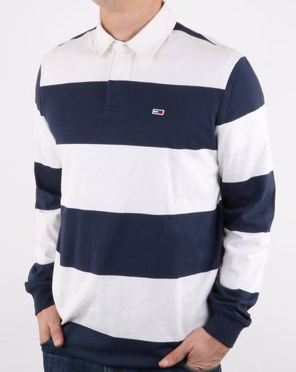 Tommy Hilfiger Classic Rugby Shirt Klassisch Weiß/Marineblau