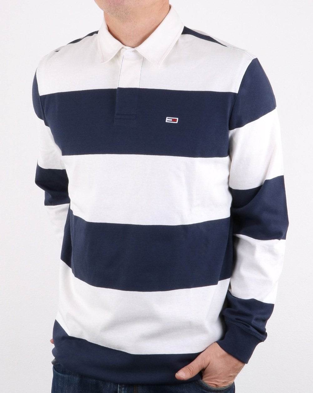 Tommy Hilfiger Classic Rugby Shirt Klassisch Weiß/Marineblau