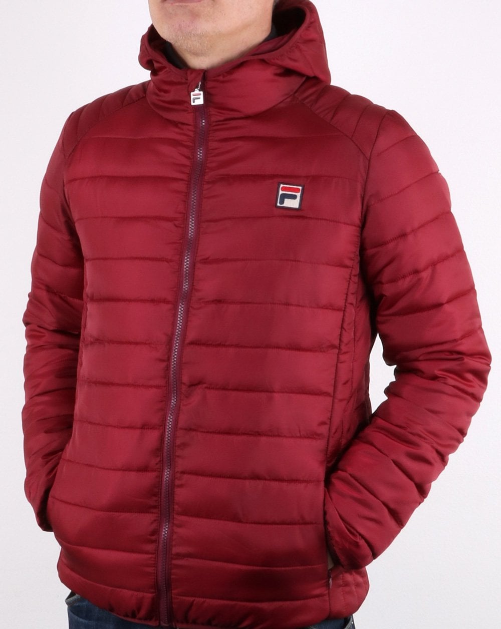 Fila Vintage Padded Puffer Jacket Burgundy