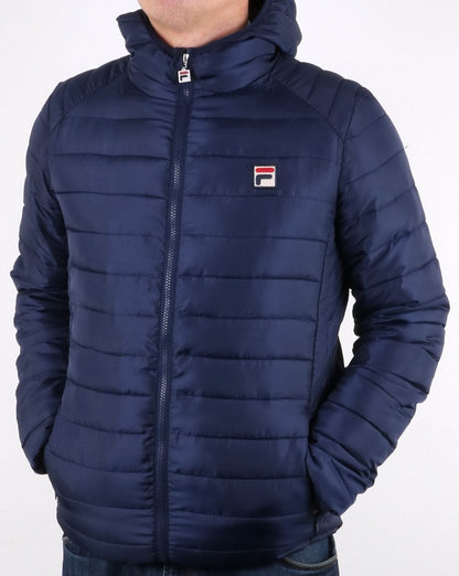 Fila Vintage – Wattierte Pufferjacke in Marineblau