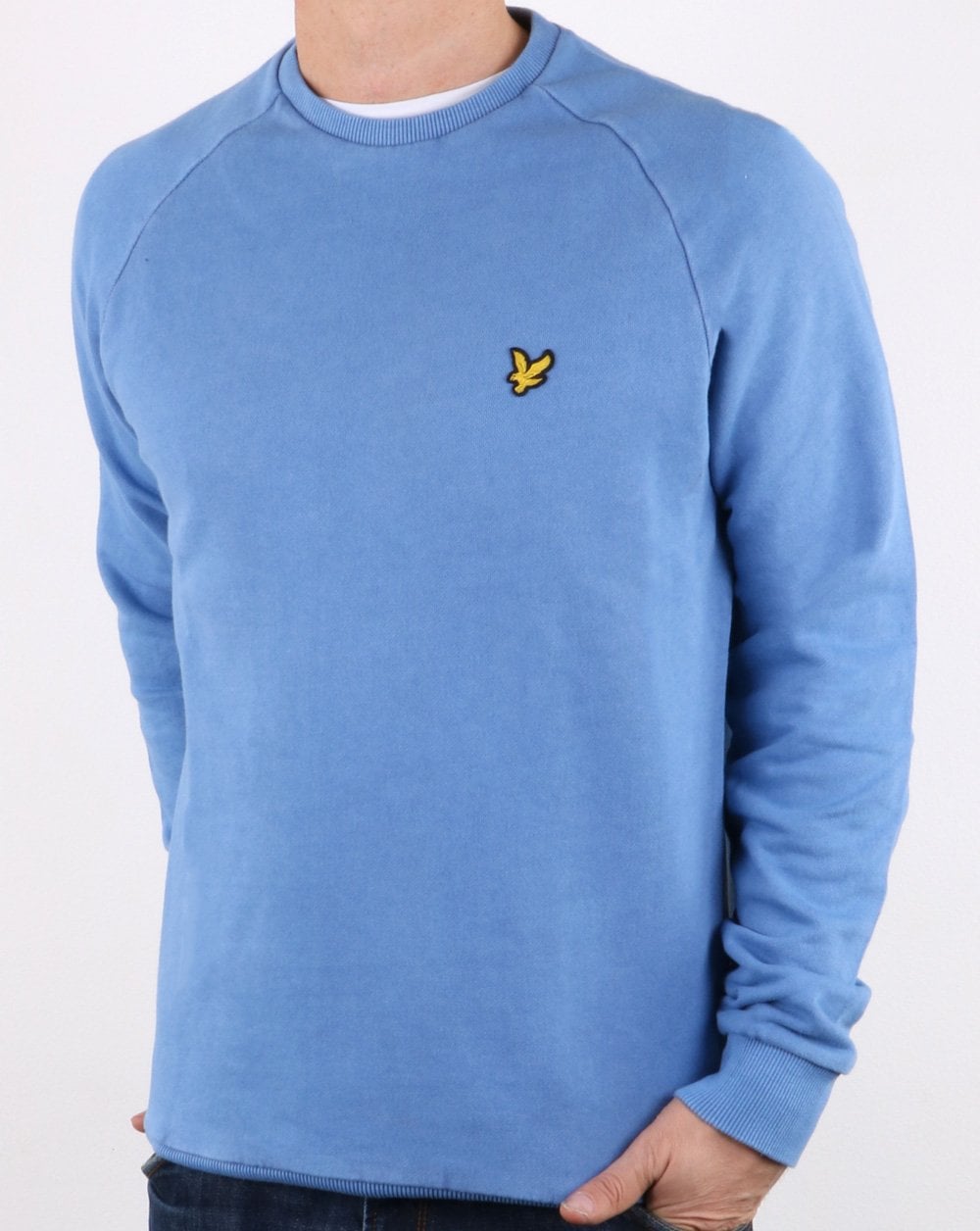 Lyle And Scott – Gewaschenes Sweatshirt in Blau mit Kornblume