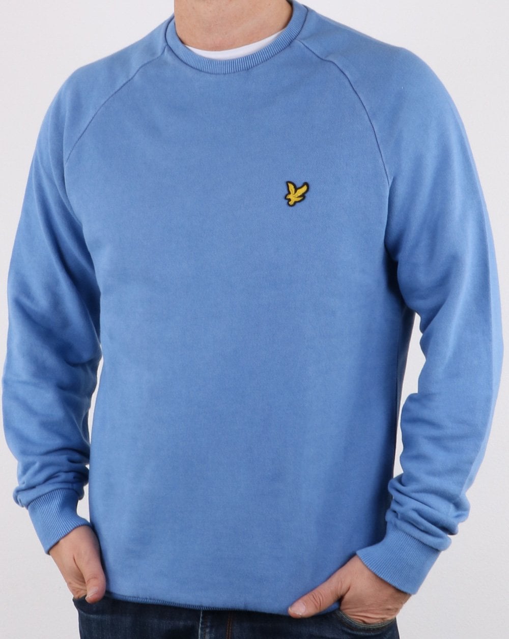 Lyle And Scott Washed Sweatshirt Blue Cornflower