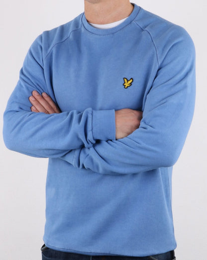 Lyle And Scott – Gewaschenes Sweatshirt in Blau mit Kornblume