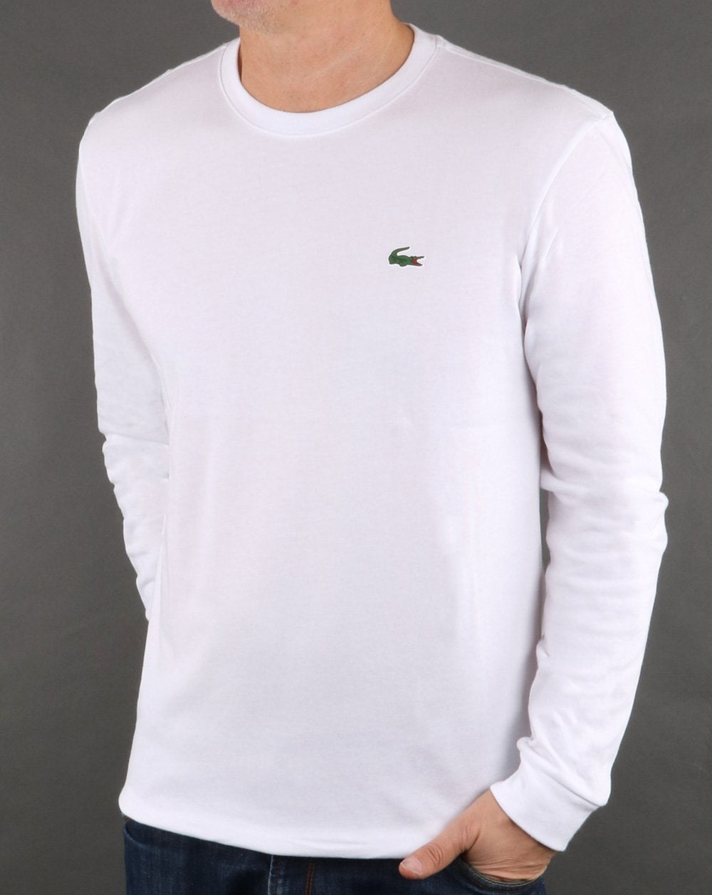 Lacoste Langarm-T-Shirt Weiß