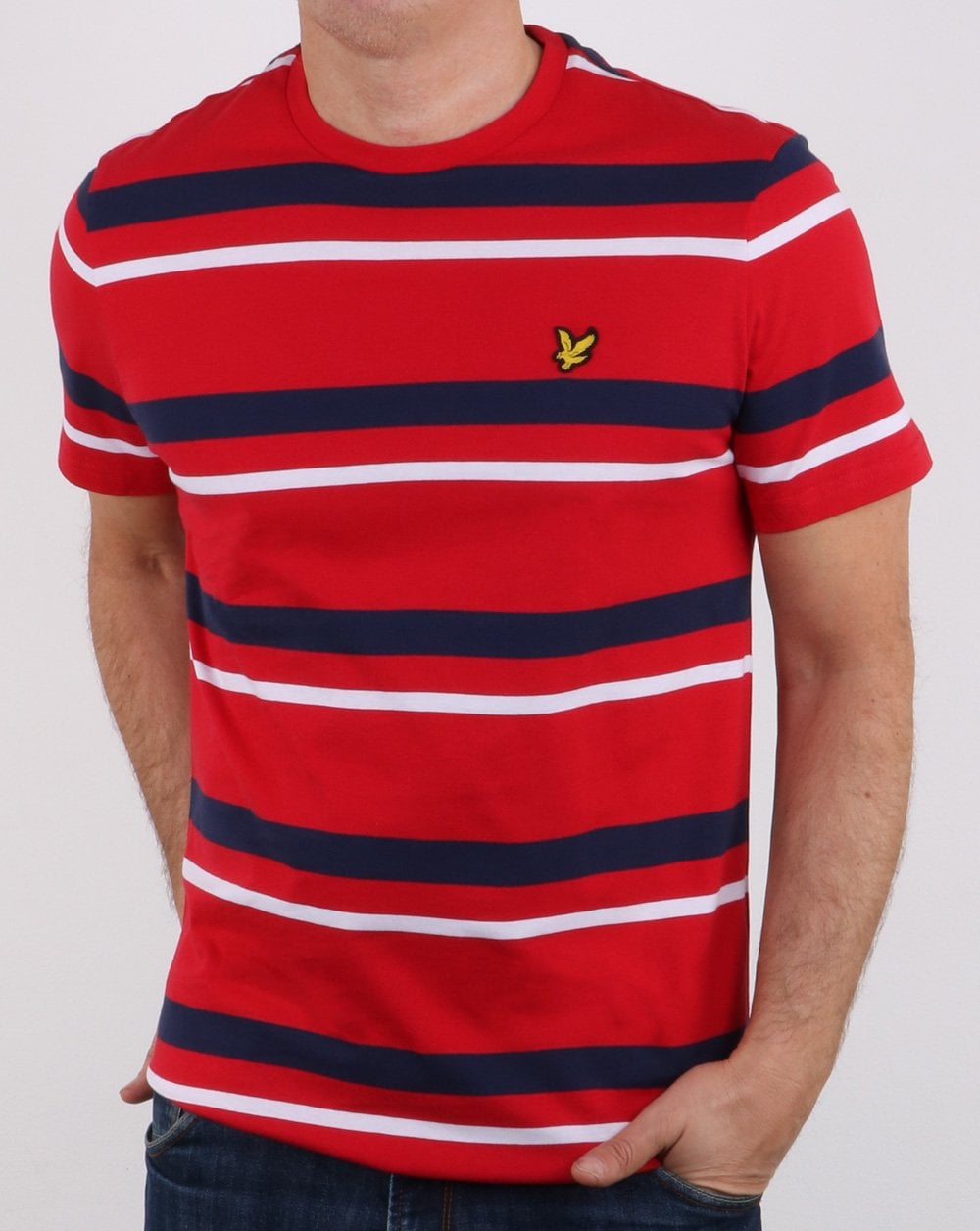 Lyle And Scott Gestreiftes T-Shirt Rot/Marineblau/Weiß