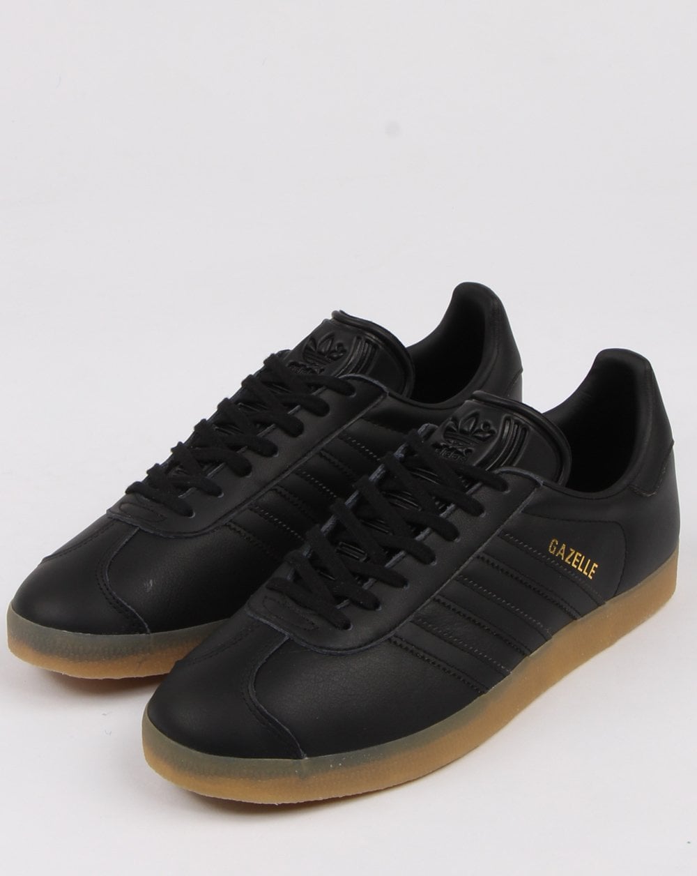 Adidas Gazelle Trainers Black Leather Gum