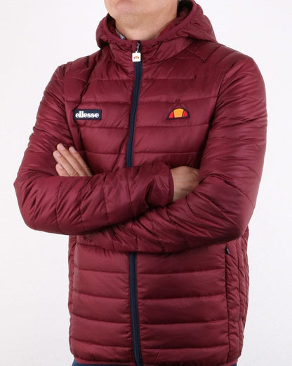 Ellesse – Lombardy – Wattierte Jacke in Burgunderrot