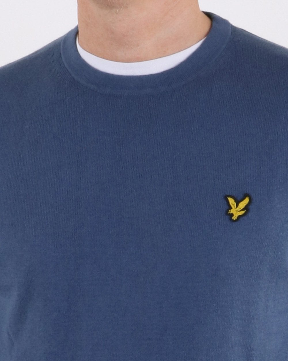 Lyle And Scott – Rundhalspullover aus Baumwoll-Merinowolle, Frostblau