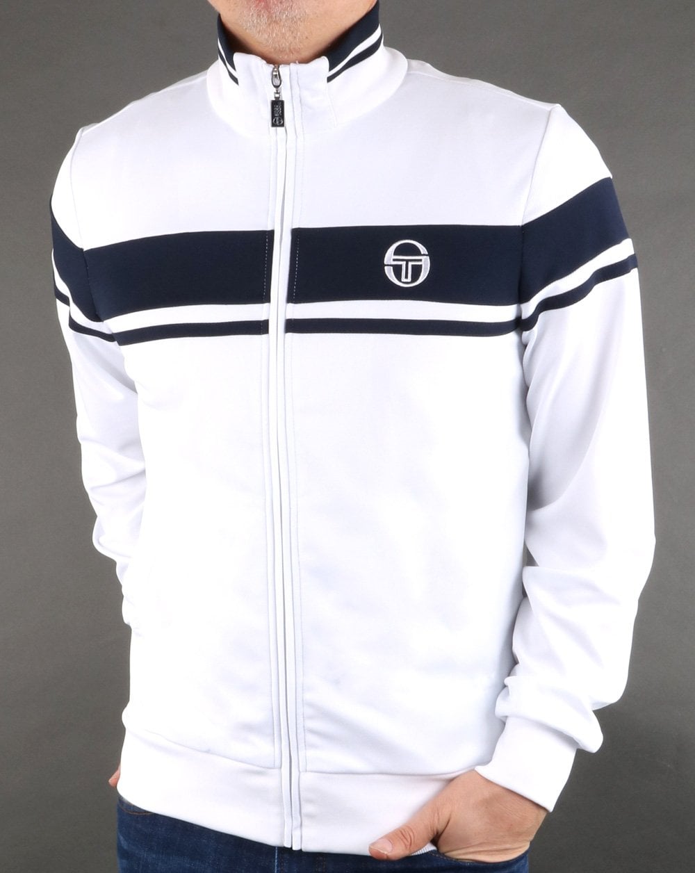 Sergio Tacchini Masters Trainingsjacke Weiß/Marineblau