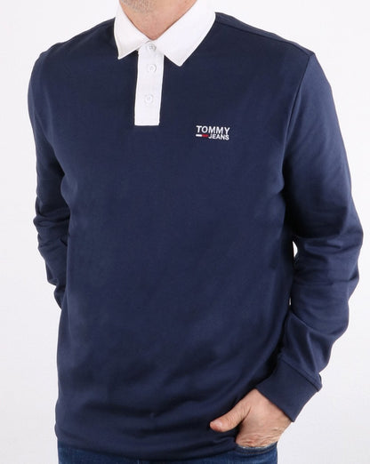 Tommy Hilfiger Essential Rugby-Shirt Marineblau