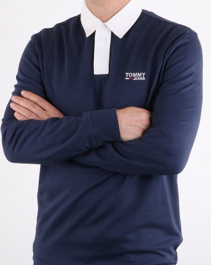 Tommy Hilfiger Essential Rugby-Shirt Marineblau