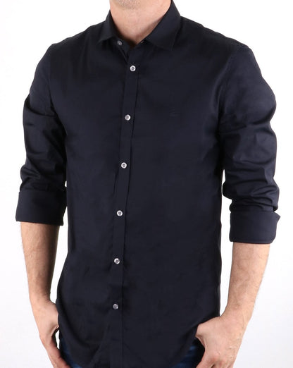 Lacoste – Gewebtes Hemd in Marineblau