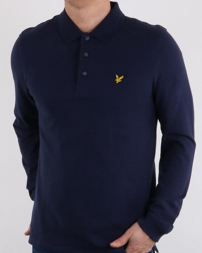 Lyle And Scott Langarm-Poloshirt, Marineblau