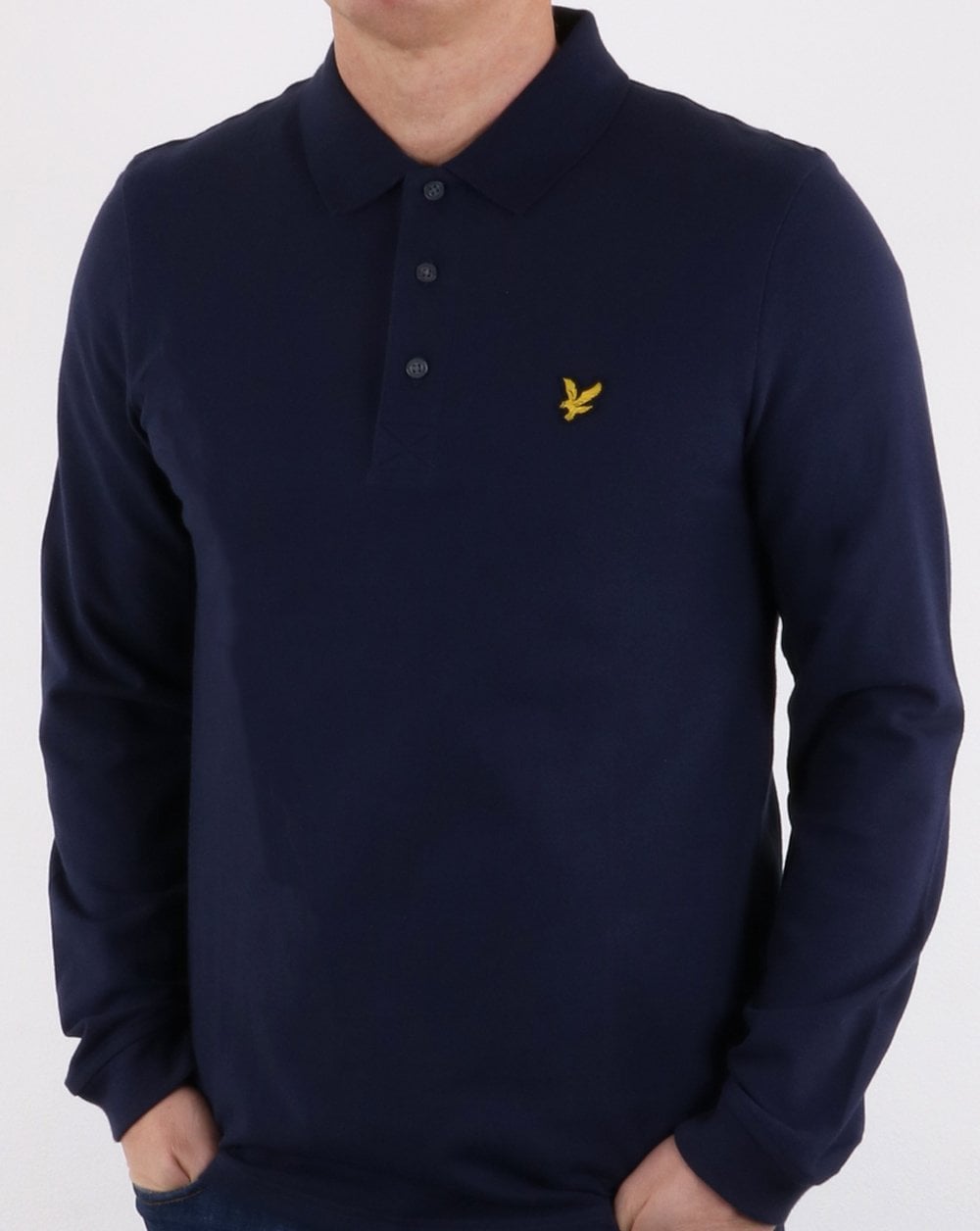 Lyle And Scott Langarm-Poloshirt, Marineblau