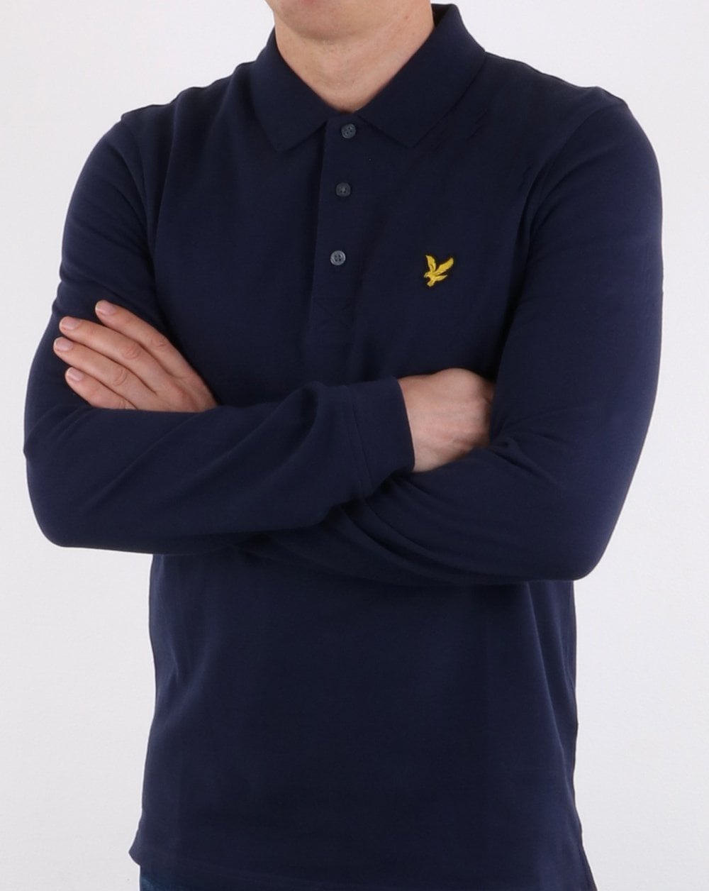 Lyle And Scott Langarm-Poloshirt, Marineblau
