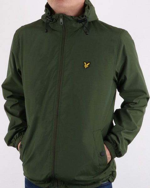 Lyle And Scott Zip Through Hooded Jacket Woodland Green