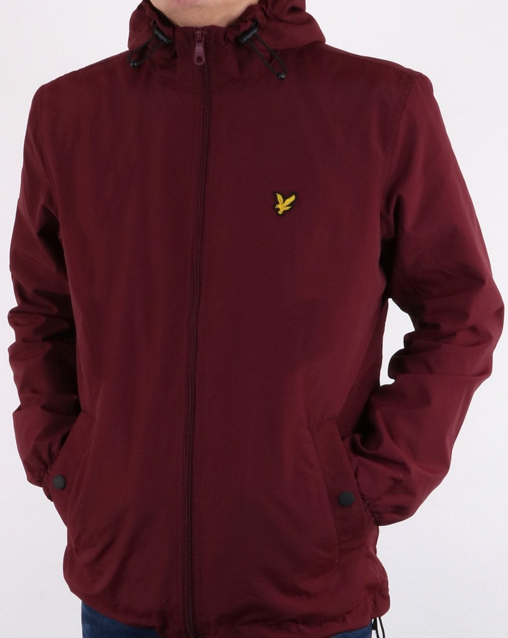 Lyle And Scott Durchgehende Reißverschlussjacke mit Microfleece-Futter in Weinrot