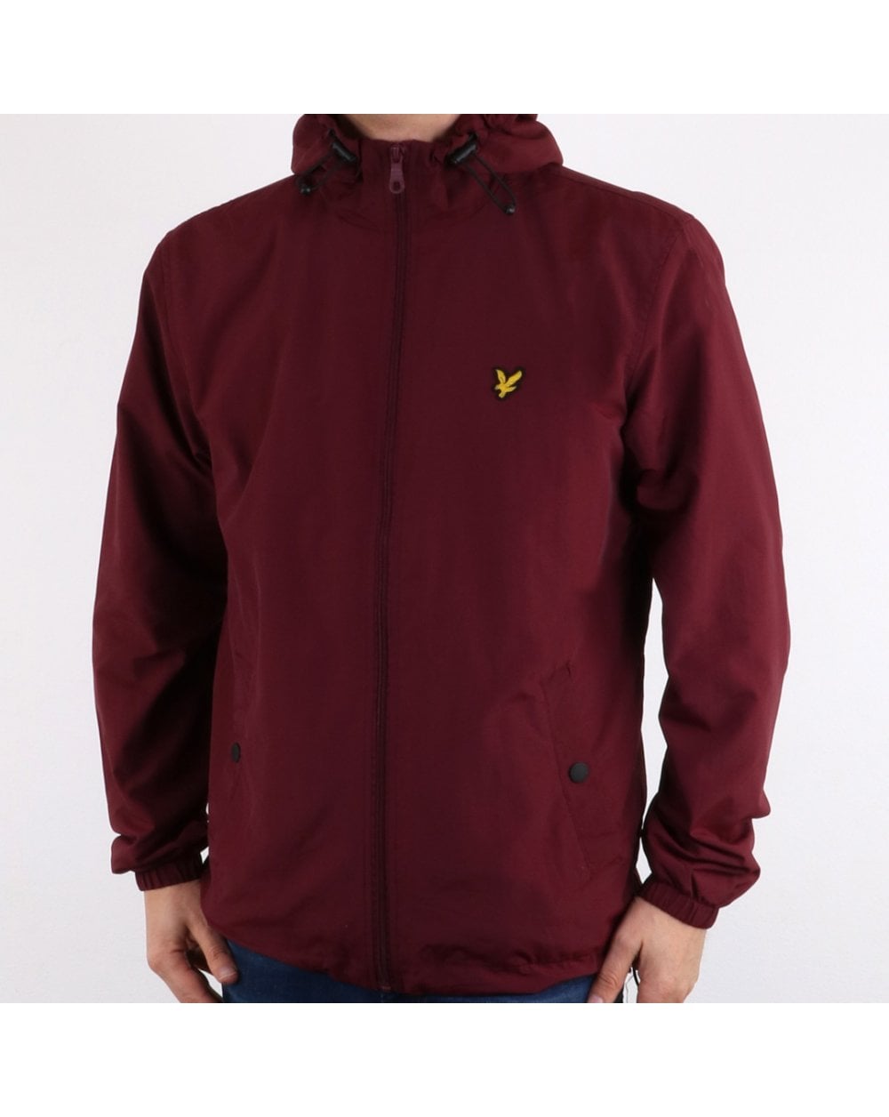 Lyle And Scott Zip Through Microfleece Lined Zip Jacket Claret