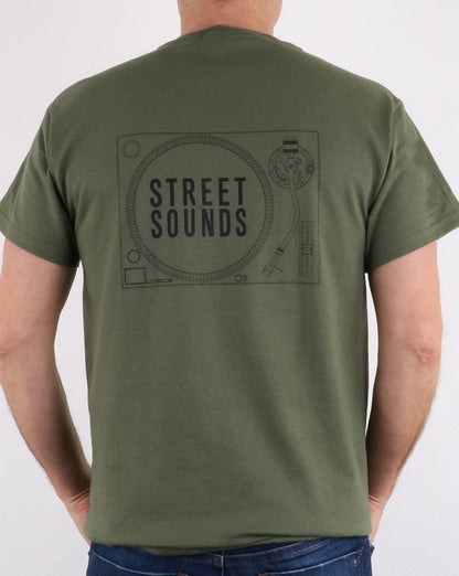 Street Sounds – Klassisches Logo-T-Shirt in Khaki