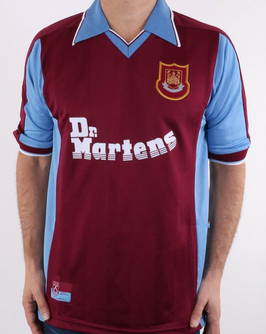 West Ham 1998 Trikot Weinrot/Himmelblau