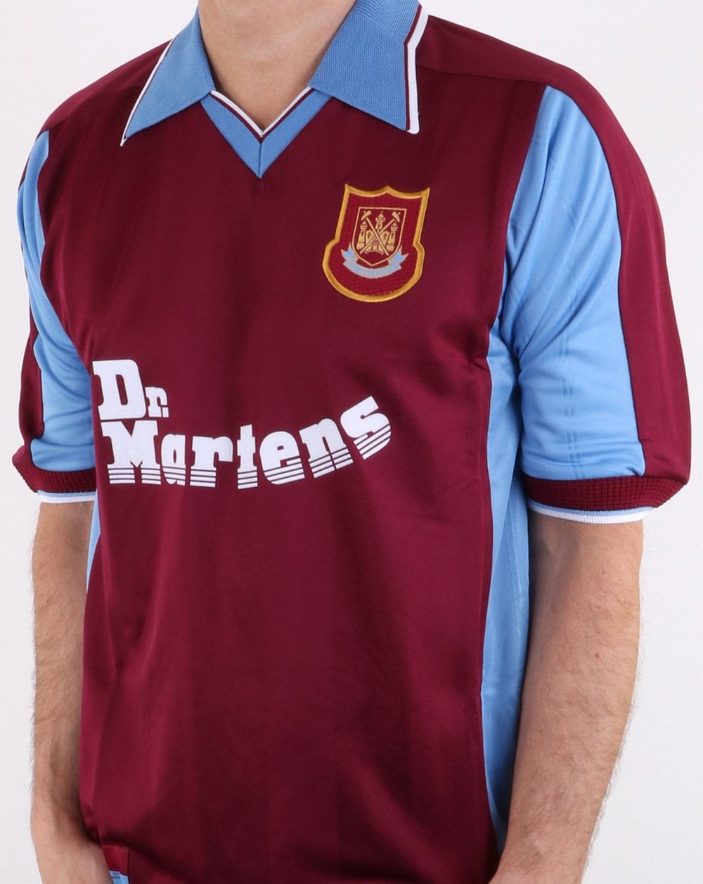 West Ham 1998 Trikot Weinrot/Himmelblau