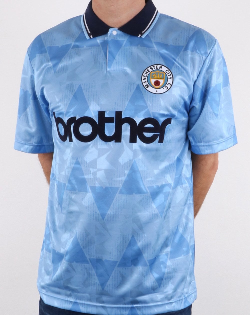 80er Casual Classics Manchester City 1989 Hemd Himmelblau