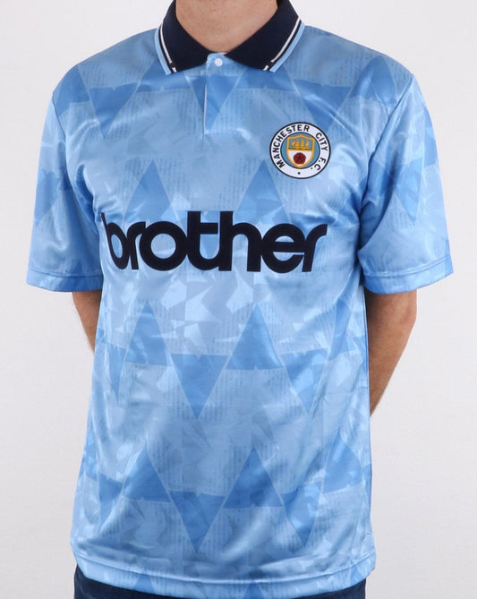 80er Casual Classics Manchester City 1989 Hemd Himmelblau