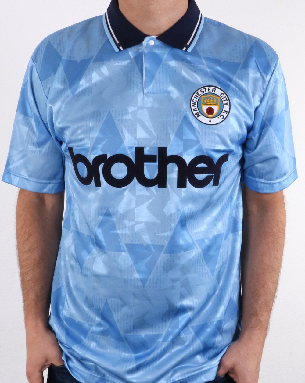 80er Casual Classics Manchester City 1989 Hemd Himmelblau