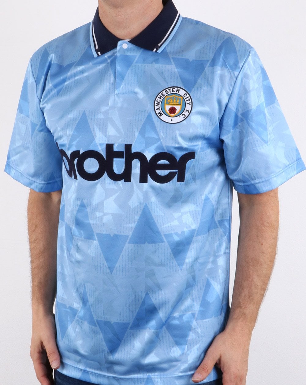 80er Casual Classics Manchester City 1989 Hemd Himmelblau